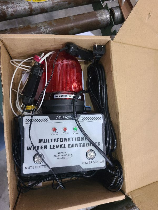 Photo 1 of 110 VAC High/Low Water Level Sensor Detector Alarm, Water Level Monitor with 110dB Sound & Light Sump Pump Alarm, Water Overflow/Level Warning System for Pond Water Tank Swimming Pool Basement