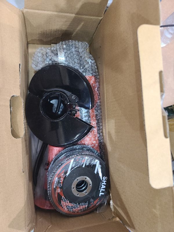 Photo 1 of 7.5Amp 4-1/2 Inch 12000 RPM Angle Grinder with 2 Guards, 3 Cutting Wheels, 3 Discs, Non-Slip Handle and Carbon Brush for Metal and Wood