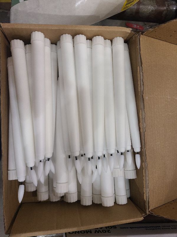 Photo 1 of 50 Pcs Flameless Taper Candles Battery Operated Bulk 8.5 Inch LED Flickering Flameless Candlesticks Realistic Candle Lights for Home Dinner Wedding Church Christmas Decor