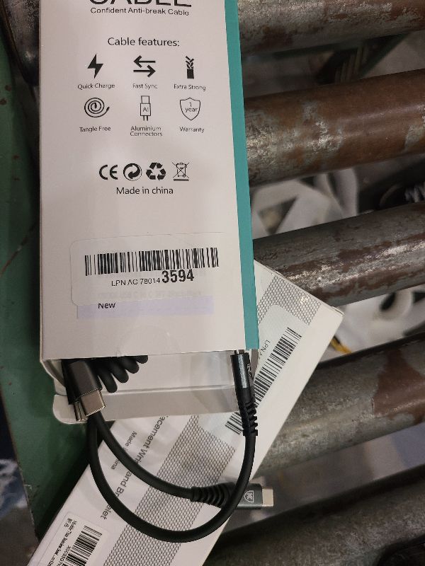 Photo 1 of 2 Pack 3ft Coiled USB C to C Charging Cable for iPhone 15, MacBook Pro 2020, iPad Pro 2020, iPad Air 4, Galaxy S23