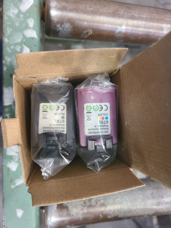 Photo 1 of 67XL Printer Ink Replacement for HP 67 Ink cartridges Black/Color Combo Pack Remanufactured for DeskJet 2700 2700e 2755e 2755 4155e Envy 6055e 6055 6000 6400 6455e 6475 6452 6458 (2 Packs)