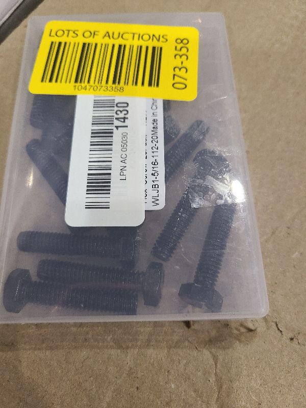 Photo 1 of 5/16-18 x 1-1/2" Hex Head Bolts, Fully Threaded, Stainless Steel 304(18-8) Bolt, Black Finish, Quantity 20