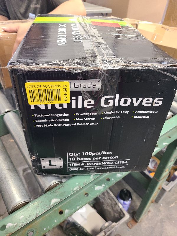 Photo 1 of Inspire HEAVY DUTY 6Mil ORIGINAL Quality Stretch Nitrile Black Gloves Disposable Latex Free |Medical, Food, Mechanic, Tattoo. Size L 