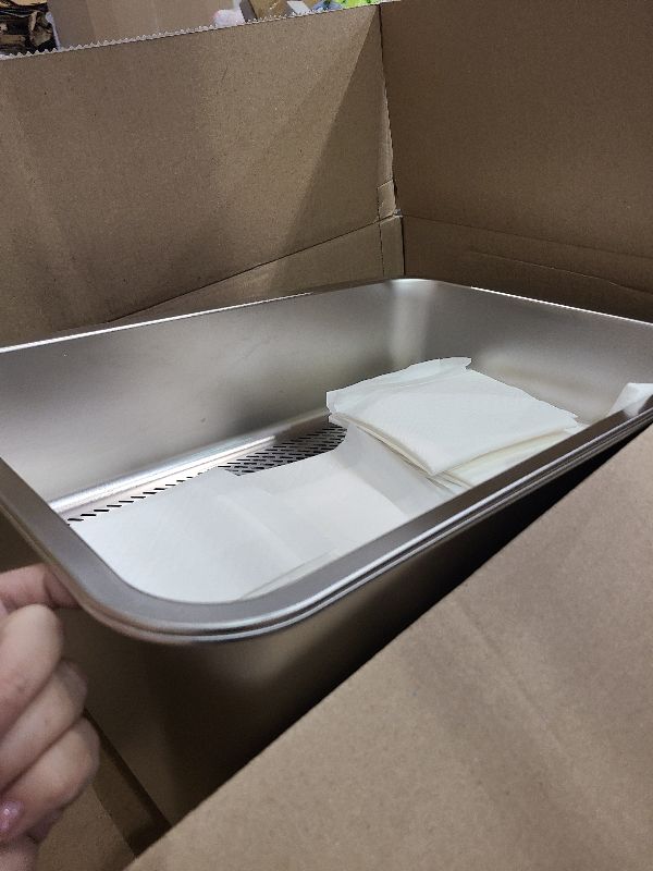 Photo 1 of 19.65''x13.75''x6'' Stainless Steel Litter Box for Kittens, Open Top Sifting Litter Box for Pine Pellets, Metal Pellet Litter Cat Box with Litter Scoop, Low Dust, Odor Control & Easy Cleaning