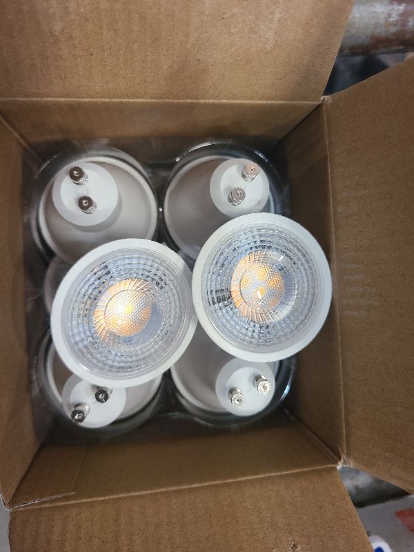 Photo 1 of 12-Pack GU10 LED Bulbs 6W, Dimmable, 3000K Soft White 582LM, Replacement 50W Halogen Light Bulb for Spotlight Track&Recessed Lighting,No Flickers