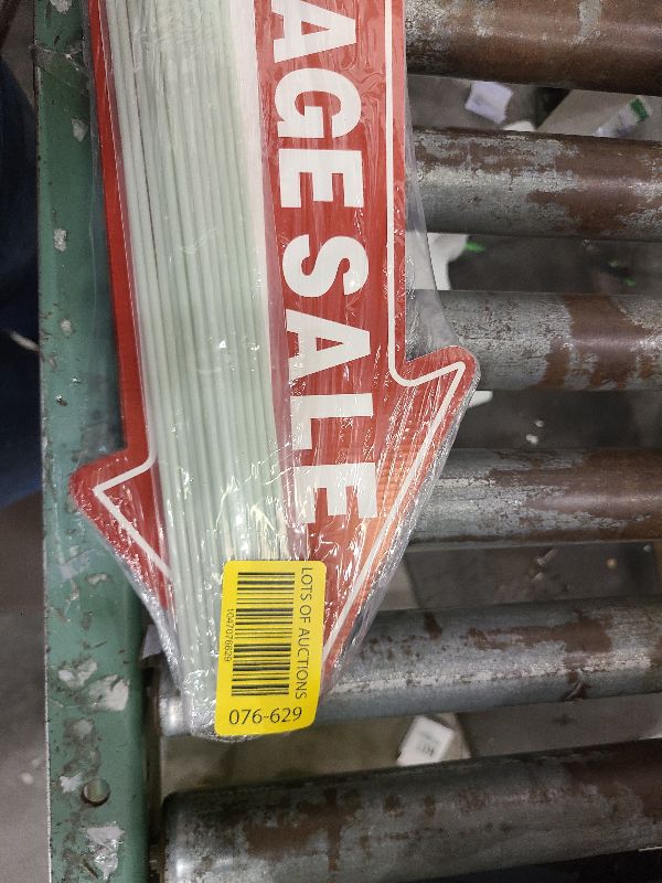 Photo 1 of 7 PC Garage Sale Signs with Stakes, 17" x 6", Double-Sided Garage Sale Arrows Yard Sign with 14 Stakes, Large Garage Yard Sale Sign, Garage Sale Supplies