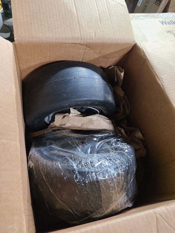 Photo 1 of 11x6.00-5" Flat Free Tires, Zero-Turn Mower Front Tires, with 3/4" & 5/8" & 1/2" Bearings, 11x6-5 Tire and Wheel, Centered Hub, Solid Smooth Tire for Bad Boy, 2 Pcs