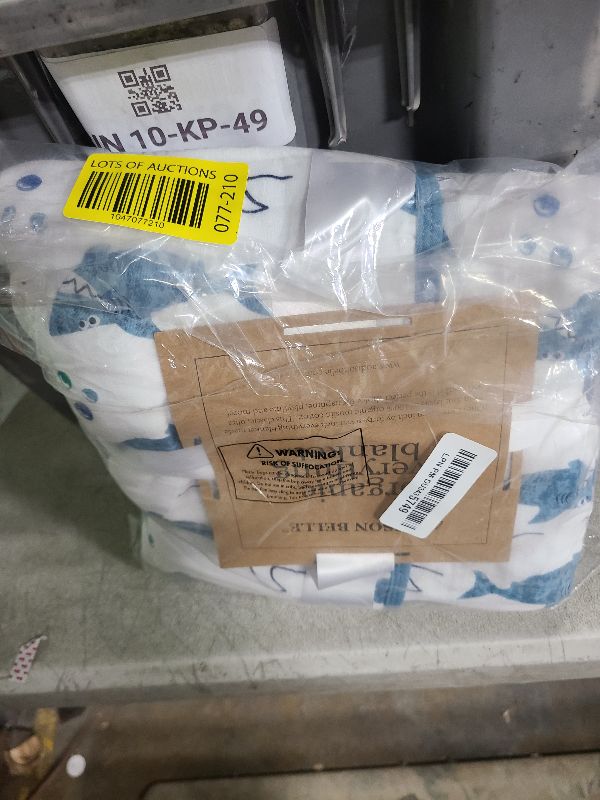 Photo 1 of ADDISON BELLE Dream Everything Blanket - 100% Muslin Cotton - Oversized 47 inches x 47 inches - Premium 4 Layer Blanket (Shark)