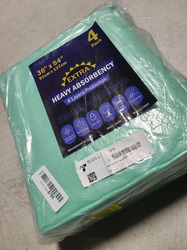 Photo 1 of 4 Pack 36” x 54” Extra Heavy Absorbency Washable Underpads, Waterproof Nursing Pads Incontinence Bed Pads, Reusable Washable Pee Pads for Dogs, Diaper Changing & Adults, Mattress Protector