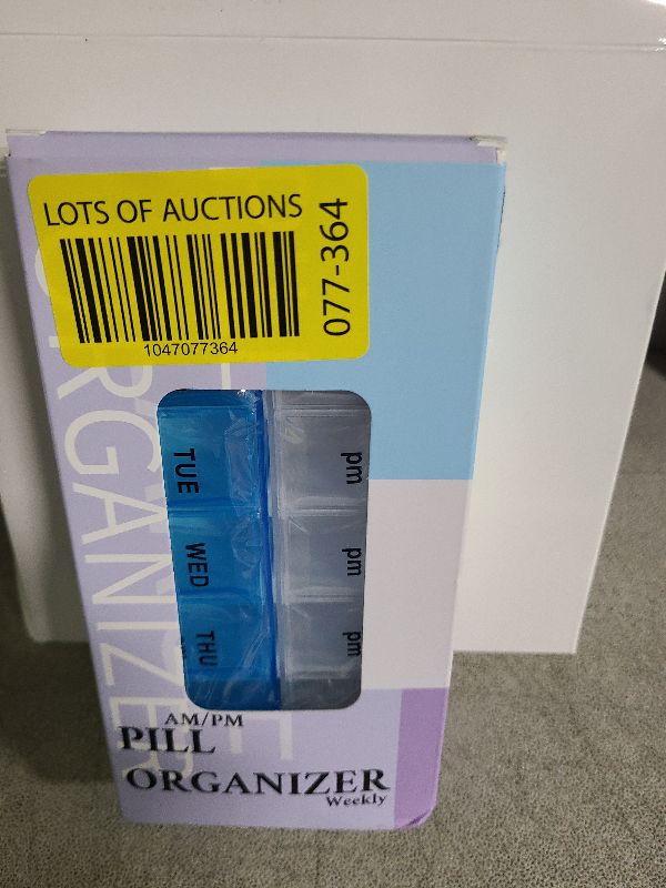Photo 1 of 7 Day Weekly Pill AM PM Organizer, ShysTech Large Pill Case Pill Box for Pills/Vitamin/Supplements/Medication (Blue/White)