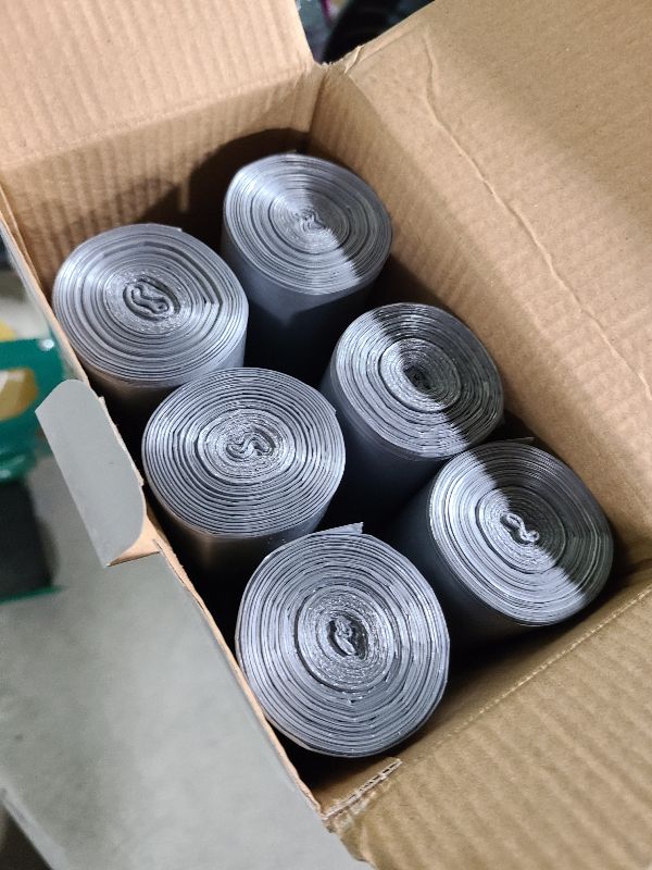 Photo 1 of 1.2 gallon trash can liners,300Counts,Small Grey Garbage Bags,Extra Strong 1.2 Gal Trash Bag,Fit 4.5-6 liters trash Bin Liners for Home Office Bathroom,300(Grey)