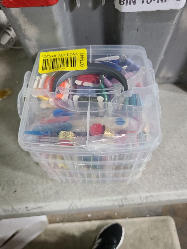 Photo 1 of 262 Pack Embroidery Thread Floss Kit Including 200 Colors 8 M/Pcs Cross Stitch Sewing Thread with Floss Bins and 62 Pcs Cross Stitch Tool,4-Tier Transparent Storage Box