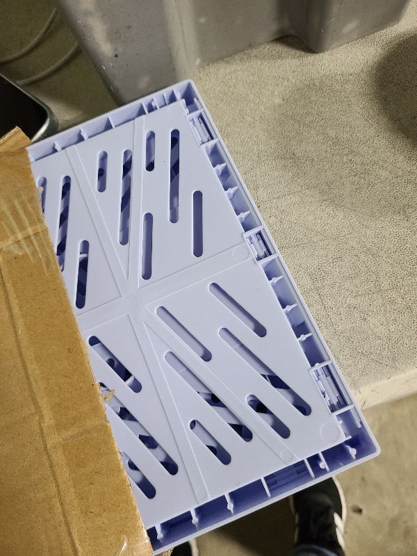 Photo 1 of 2-Pack Collapsible Plastic Storage Baskets for Organizing, Stackable Storage Bins - Space-Saving for Classroom, Kitchen, Bathroom, Office & Bedroom,Foldable Crates (blue, 11.1 x 4.61 x 8.27in)
