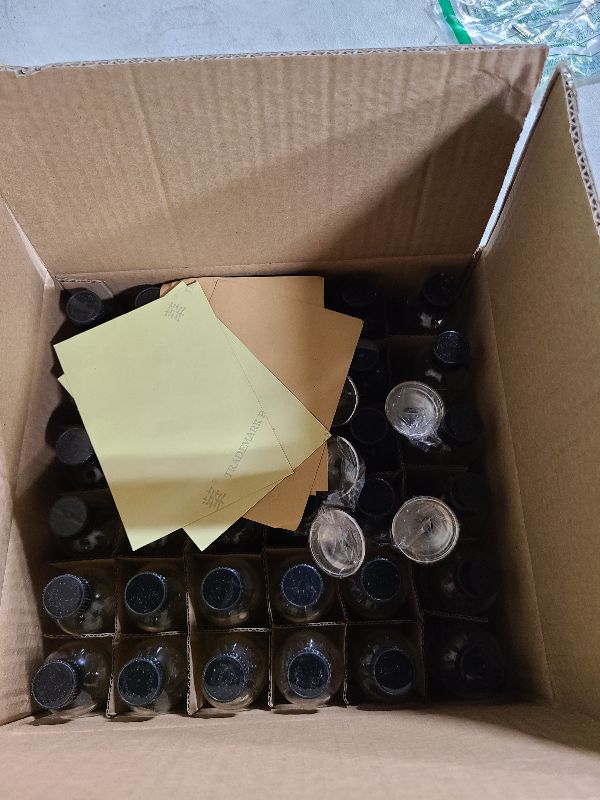 Photo 1 of 36 Pack, 2 oz Small Clear Glass Bottles w/ Lid & 6 Stainless Steel Funnels - 60ml Boston Sample Bottles - Mini Travel Essential or Decorative Bottles for Potion, Juice, Wellness, Ginger Shots, Whiskey