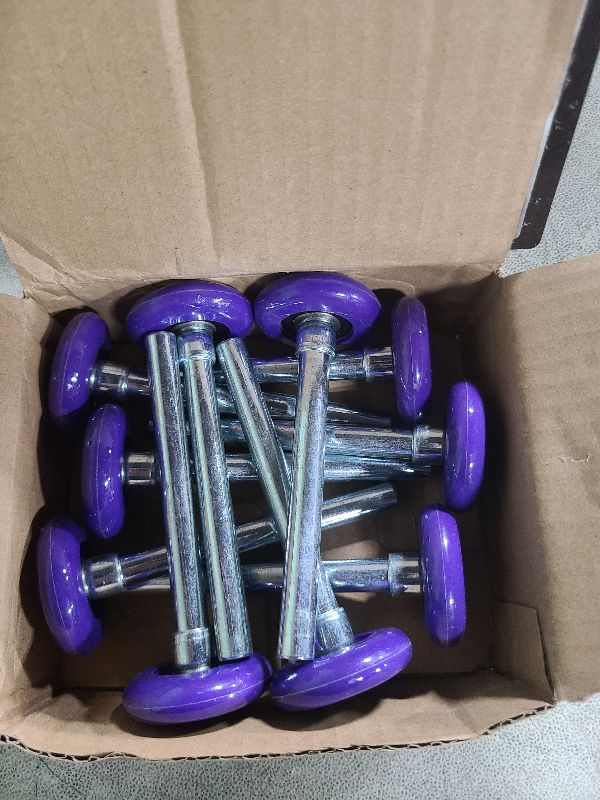 Photo 1 of 6200ZZ Quiet Garage Door Rollers Bearing Nylon Garage Door Roller 4" Stem, Purple Pack of 10 (for 7' Height Doors)
