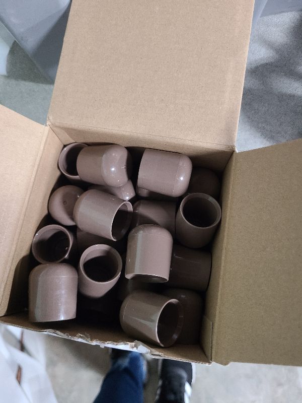 Photo 1 of 36 Pieces 7/8 Inch Folding Chair Leg Caps Heavy-Duty Plastic Chair End Caps Non-Marring Furniture Glides Round Hardwood Floor Protectors (Beige)
