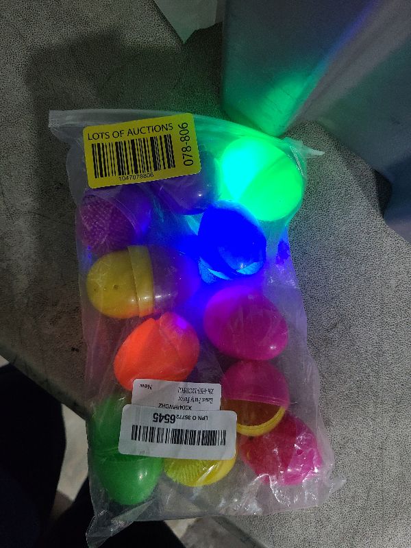 Photo 1 of 12 Pcs Easter Eggs Filled Chick LED Puffer Balls, Kids Stress Relief Toys Easter Hunt Fillers Light Up Basket Stuffers for Party Favor