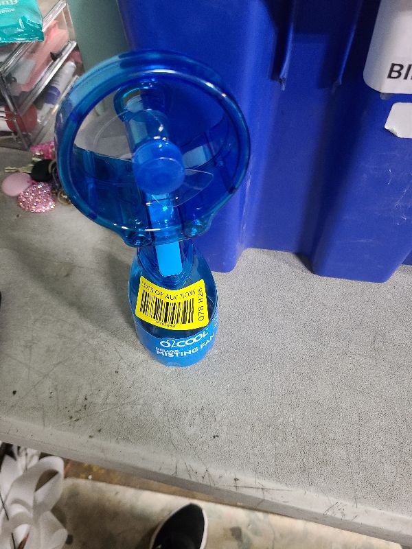 Photo 1 of **only one fan**
O2COOL Deluxe Handheld Battery Powered Water Misting Fan (Light Blue) 