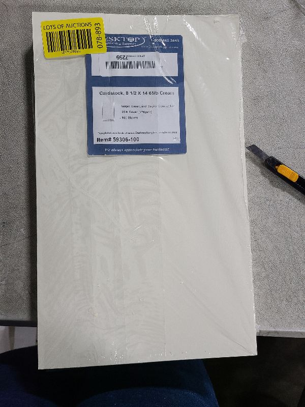 Photo 1 of Cream 65lb Cardstock - 100 Sheets - 8 1/2 X 14 Legal Size - Great for Menus!