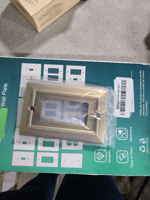 Photo 1 of Dyekou Metal Wall Plate for Electrical Outlets, Decorative Antique Brass Switch Plates Outlet Cover, Light Switch Cover Plate, 1-Gang Wall Plates (Duplex Outlet, 6 Pack)