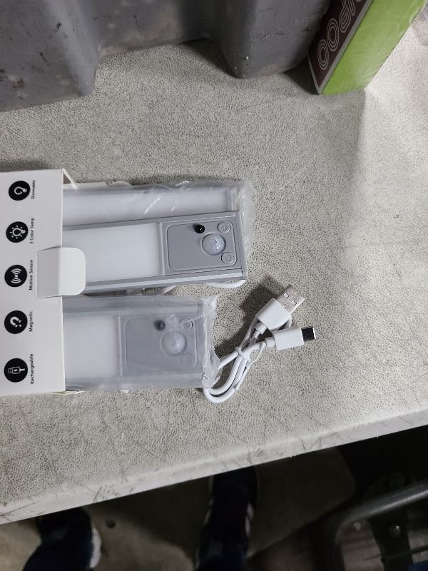 Photo 1 of 8" Thin Motion-Activated Under Cabinet Lighting, Aluminum Alloy Under Counter Lights for Kitchen, 3-Color-Temps Magnetic Closet Lights, Rechargeable Motion Sensor Light Indoor (4Pack, Silver)