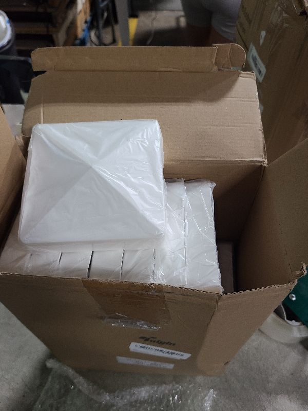 Photo 1 of Pyramid White PVC Vinyl Post Top Caps, Fence Post Caps, Deck Post Caps for Vinyl Fence Post(24 Pcs, 4 x 4 Inch)