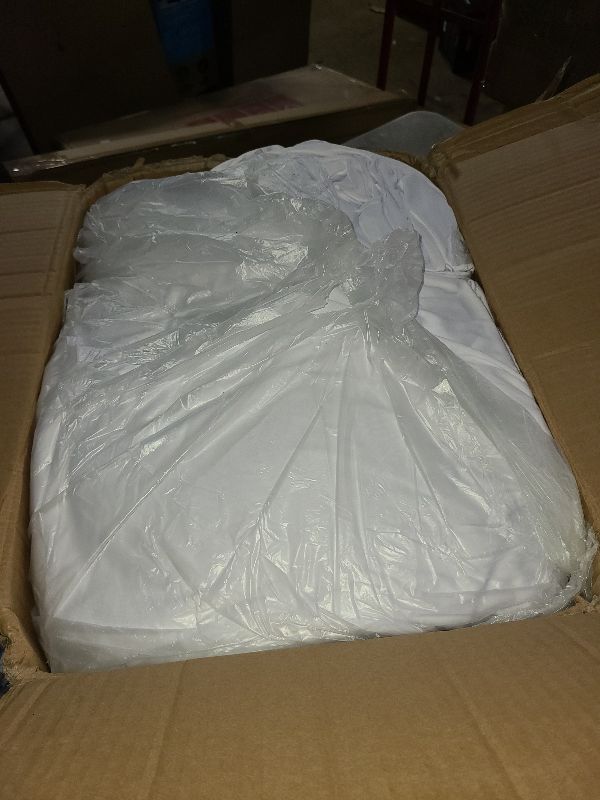Photo 1 of 50ftx30ft White Ceiling Curtain for Wedding Parties – 10 Panels Wrinkle-Free 30 FT Long Tent Draping Curtains for Wedding, Birthday & Theme Parties, 30ft Height with Rod Pocket