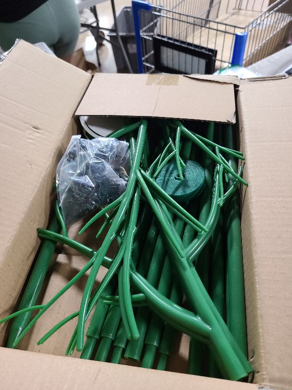 Photo 1 of 6 Pack Plant Support Stakes for Indoor Plants, 39.37 Inch Twig Plant Sticks with Orchid Clips Twist Ties and Plant Ties for House Potted Monstera Plants, Plastic Branches Support Structures, Green