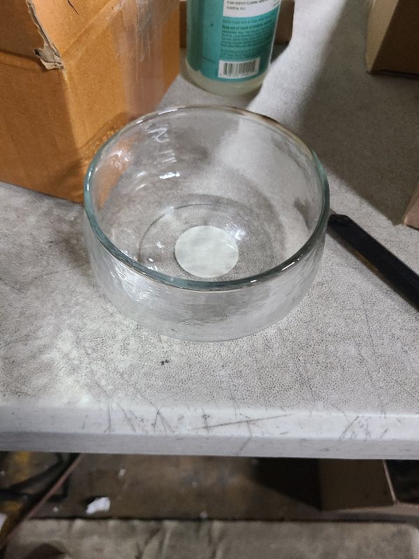 Photo 1 of 47th & Main Decorative Bowls Recycled Pebbled Glass Bowl For Home Décor, Large, Clear