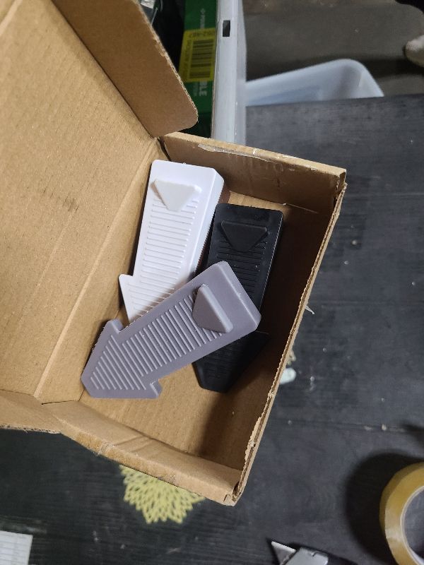 Photo 1 of 4Pcs Anti Slip Rubber Doors Stoppers for Door Bottom on Floor, DoorStopper Wedge for Under Door, Cute Door Stops, Stackable Doorstops in Four Colors