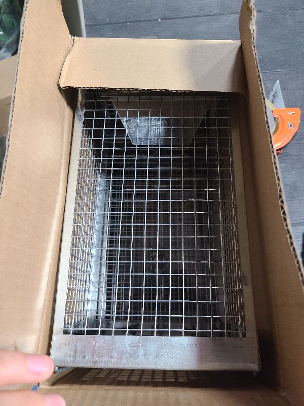 Photo 1 of 2 Packs Humane Rat Trap Outdoor, Wanqueen Humane Mouse Traps Indoor, Small Rodent Chipmunk Trap and Other Live Animal Cage Catch and Release