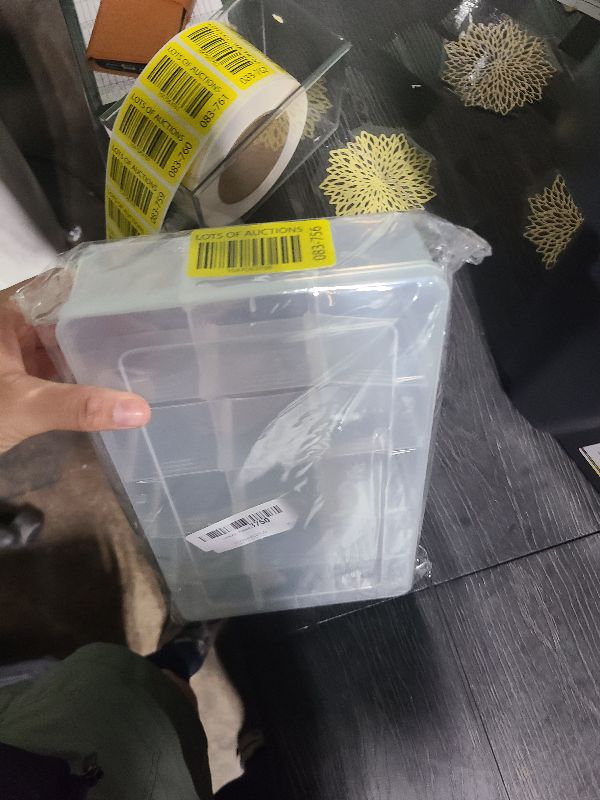 Photo 1 of 15 Large Grids Plastic Organizer Box with Dividers, Exptolii Clear Compartment Container Storage for Washi Tapes Beads Crafts Jewelry Fishing Tackles, Size 11 x 6.3 x 2.2 in