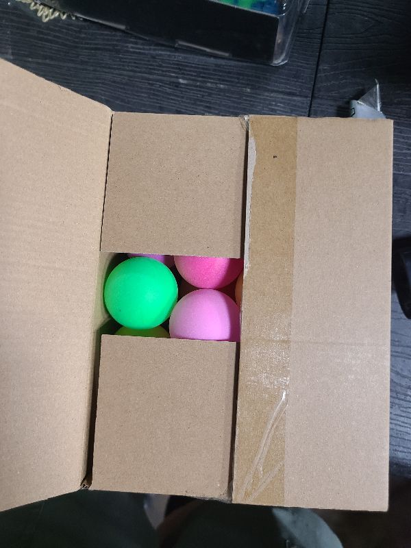 Photo 1 of 60Pcs Table Tennis Balls,40mm Plastic Ping Pong Ball for Game,Party,DIY Arts,Pet Toy,Decor,Multi Colored,Less Bounce