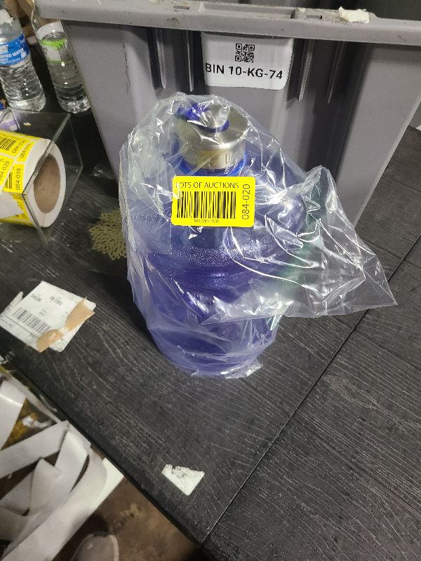 Photo 1 of New Wave Enviro Iconic 1 Gallon Round BPA Free Water Bottle with Stainless Steel Cap and Integrated Handle, Ideal for Gym and Outdoor Life, Blue