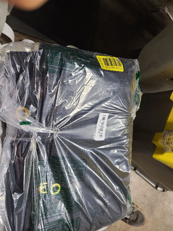 Photo 1 of [WindscreenSupplyCo] 60-70% 6.5 FT X 10 FT Mesh Tarp/Shade Cloth 9-Needle Knitted Heavy Duty Black with Grommets for Green House, Garden, pergola, Pools, Dump Truck - MT6510BLKX1