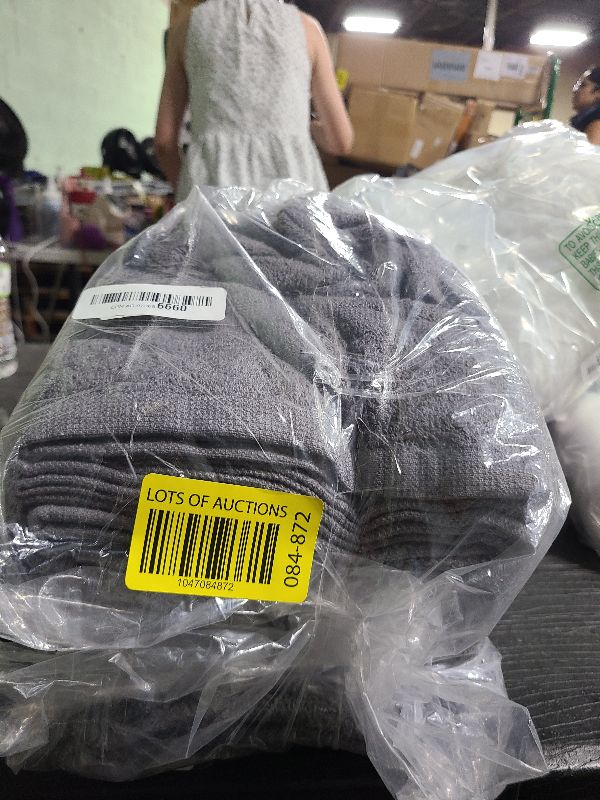 Photo 1 of 24 Pack Dark Grey Hand Towels 100% Cotton Spa Towel – 16x27 inches Highly Absorbable Facial Towels Gym, Hair, Face, Bulk Small Towels (Not Bleach Proof)