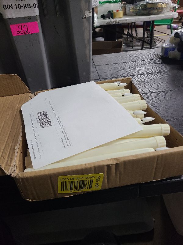 Photo 1 of 50 Pcs Flameless Taper Candles LED Taper Candles Flickering Bulk Ivory LED Candlestick for Easter Wedding Church Advent Halloween Christmas Birthday Party Decor Table Centerpiece, 8.5 In, No Batteries