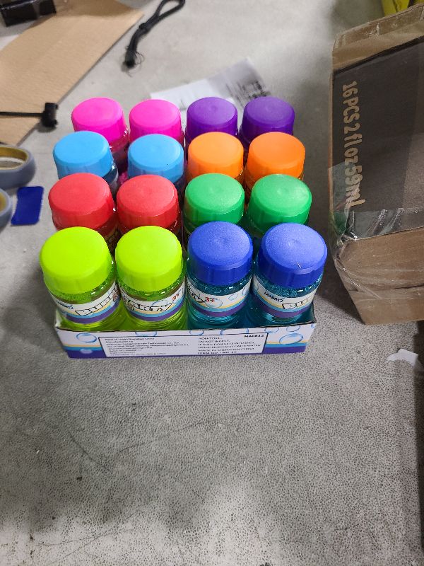 Photo 1 of 16 Pack Bubble for Kids Party Favors, Bubble Bottle with Wand Attached to The Cap, 8 Colors Bubbles Bulk Set with Gift Box, Blow Bubbles Solution Toy for Birthday, Summer, Goody Bag Stuffers Supplies