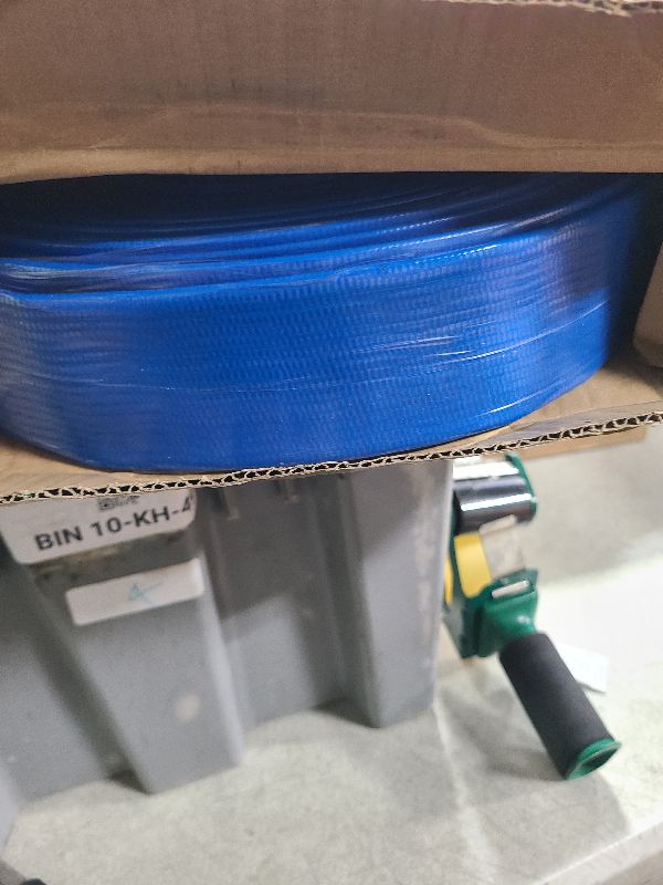 Photo 1 of 1-1/2" x 100ft PVC Lay Flat Discharge Hose With Aluminum Camlock C & E Fittings, Cam Lock Fitting Type A included, Heavy Duty Reinforced Pump Backwash Hose Assembly