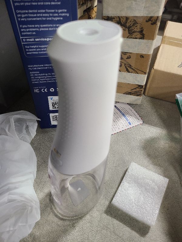 Photo 1 of Onlyone Water Dental Flosser, 300ML Portable Oral Irrigator for Teeth, 4 Modes and 5 Jet Tips,Rechargeable Irrigation Cleaner,Electric Flossing Machine Power Flossers & Irrigator Accessories White