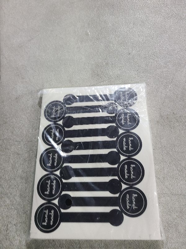 Photo 1 of 400 Pcs Handmade Stickers Food Label Stickers, Self-Adhesive Bakery Stickers Long Label Packaging Lollipop Sealing Labels for Bakery Pastry Bags Jars Bottles Coffee Cups