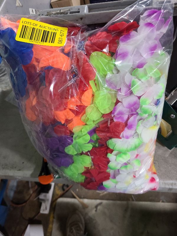 Photo 1 of 24pcs Leis for Luau Party, Hawaiian Leis Bulk Decorations Silk Flower Necklace, Colorful Tropical Hawaiian Bulk Hula Dance Party Decor, Flower Leis Summer Beach Pool Party Decorations Favors Supplies
