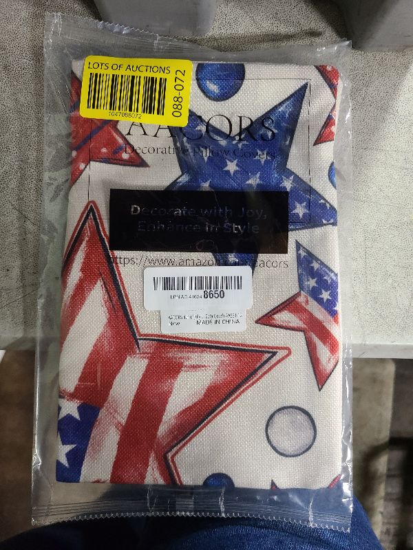 Photo 1 of AACORS 4th of July Pillow Covers 12x20 Inch Stars Beads Decor Patriotic America USA Flag Holiday Pillow Case Independence Memorial Day Decorations for Home Sofa Couch AA531-12
