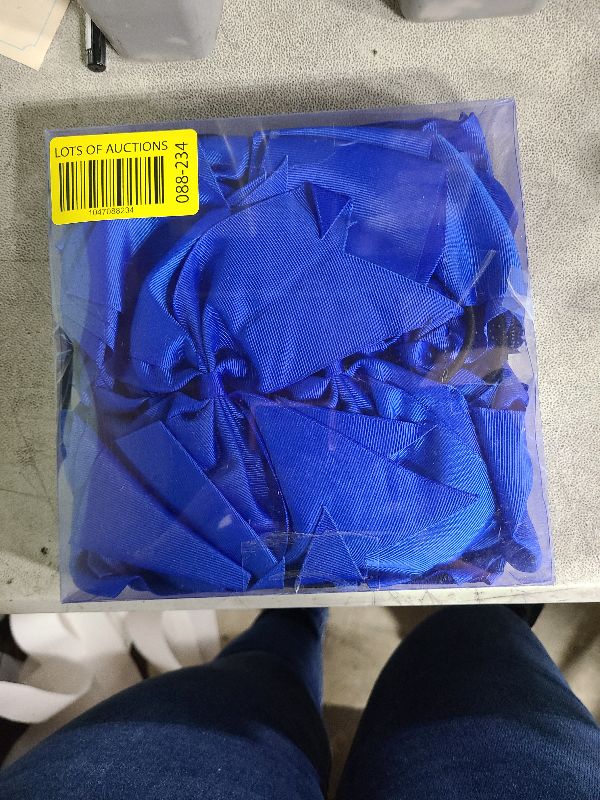 Photo 1 of 16PCS 8" Large Cheer Hair Bows Ponytail Holder Elastic Band Handmade for Cheerleading Teen Girls College Sports (Blue, 16 Count (Pack of 1))