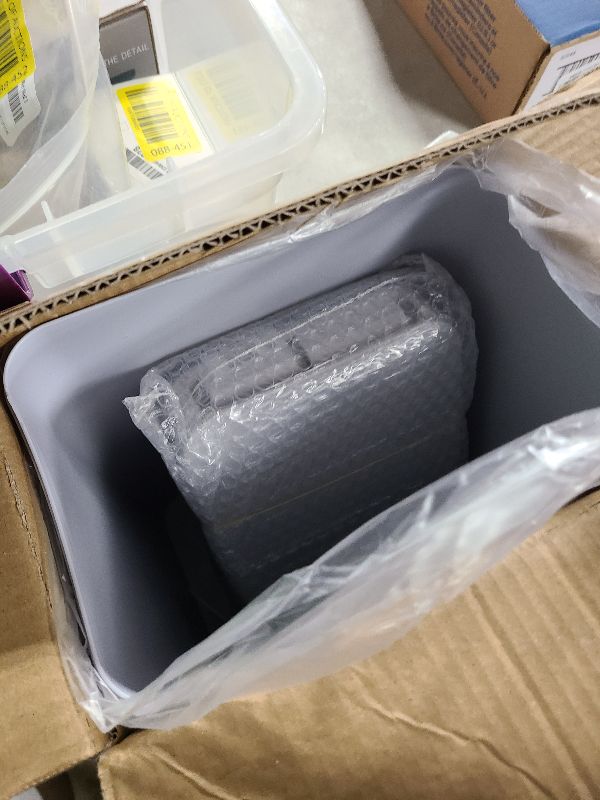 Photo 1 of Anborry Smart Touchless Bathroom Trash Can 2.2 Gallon Automatic Motion Sensor Rubbish Can with Lid Electric Narrow Small Garbage Bin for Kitchen, Office, Toilet, Bedroom (Grey)