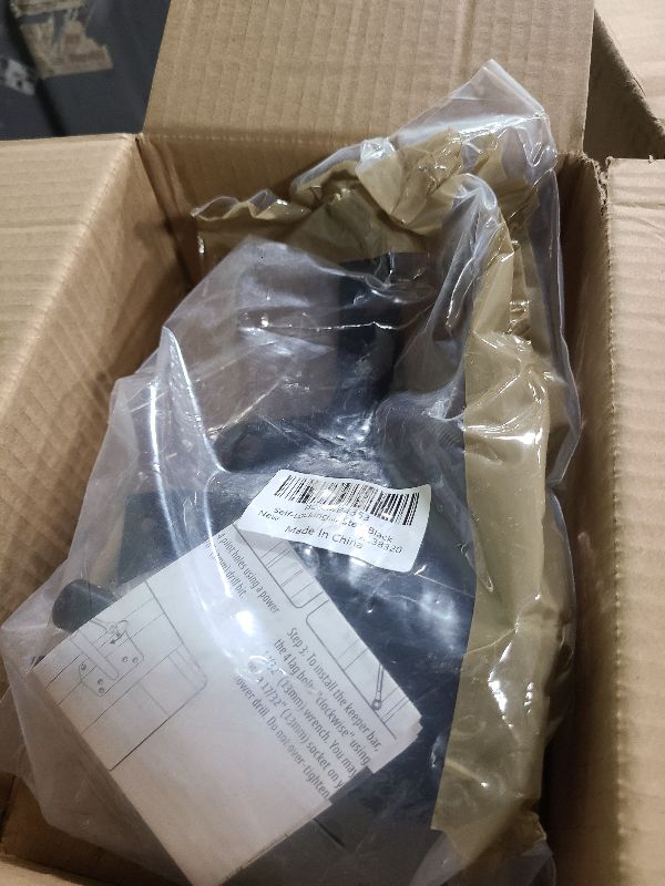 Photo 1 of Self-Locking Gate Latch Heavy Duty Post Mount Automatic Gravity Lever Wood/PVC Fence Gate Lock with Fasteners Hardware,for Secure Pool |Yard | Garden, Steel,Black