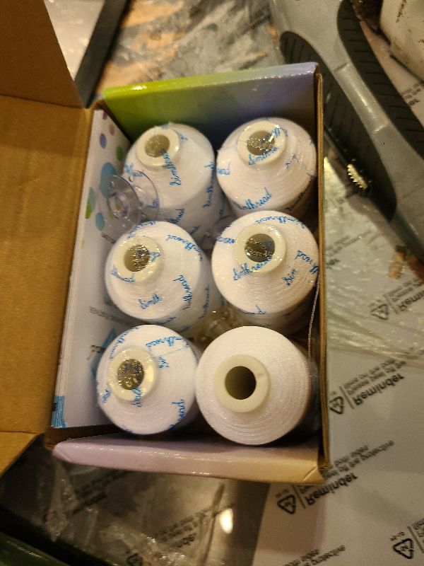 Photo 1 of 60WT White Sewing Bobbin Fill Thread Machine Embroidery Bobbin Thread - 1500 Meters Spool ea
