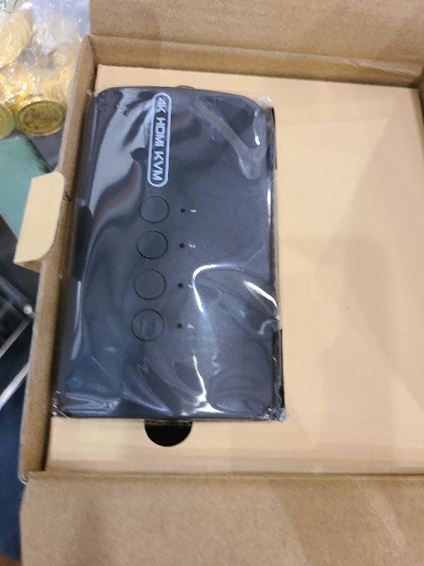 Photo 1 of 4K HDMI KVM Switch, 4 Port HDMI USB Switch for 4 Computer Share a 4K@30Hz Monitor and 3 USB Device Keyboard Mouse Printer, Including 4 KVM Cables