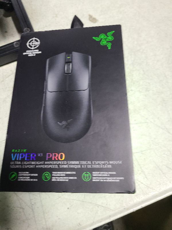 Photo 1 of Razer Viper V3 Pro Wireless Esports Gaming Mouse: Symmetrical - 54g Lightweight - 8K Polling - 35K DPI Optical Sensor - Gen3 Optical Switches - 8 Programmable Buttons - 95 Hr Battery - Black