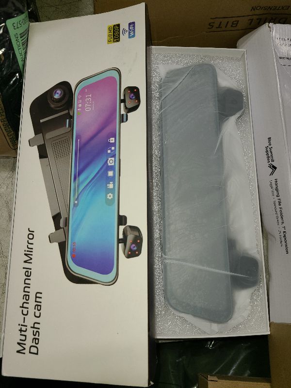 Photo 1 of 4 Channel Mirror Dash Cam, FHD 1080P Front and Rear 12'' Full Touch Screen, Built-in WiFi, GPS, Parking Monitor, IR Night Vision for Left and Right Inside Car Camera